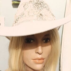 Elegant White Embellished Women's Hat